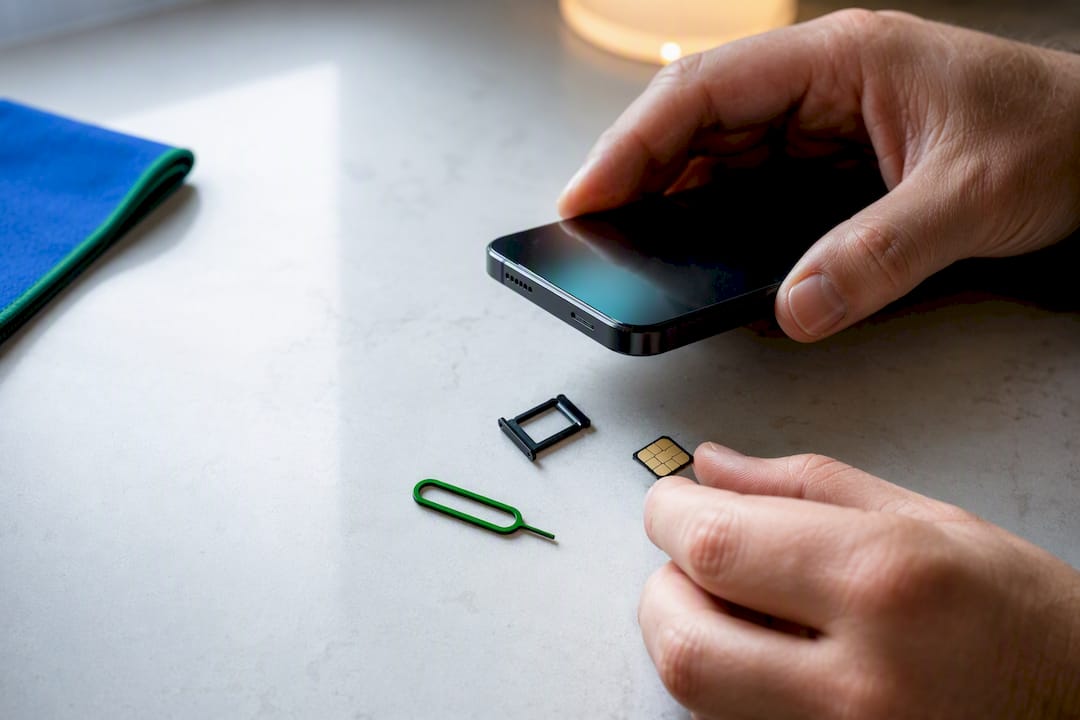 SIM-lade en zijkant van het toestel voor dual-siminstellingen